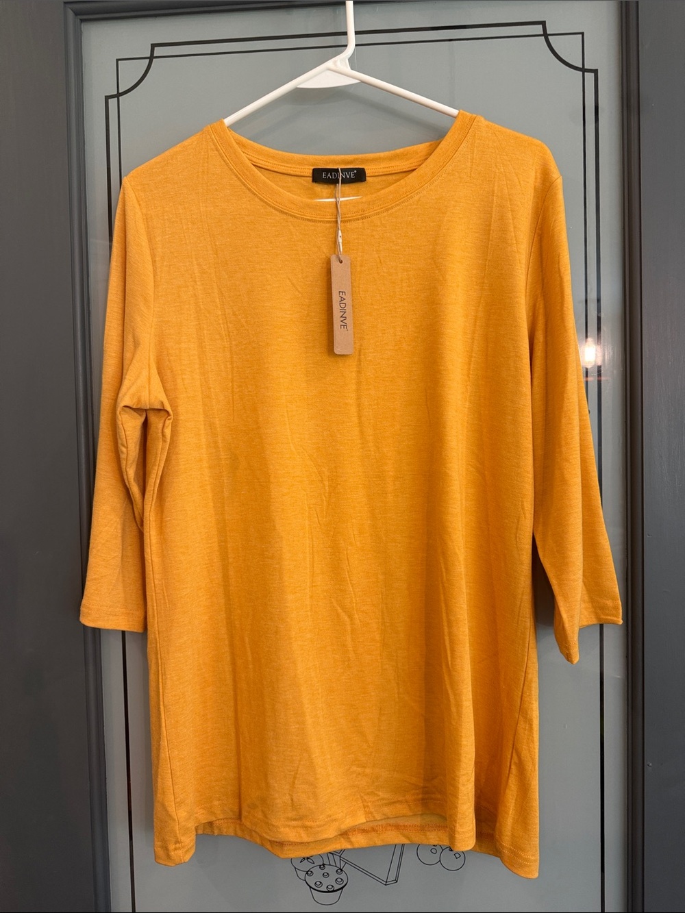Eadonve Women's Mustard Tunic Top